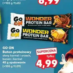 Kaufland GO ON Baton proteinowy smak karmel i orzech, banan i karmel oferta