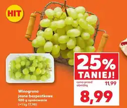 Kaufland Winogrona jasne bezpestkowe 500 g opakowanie oferta