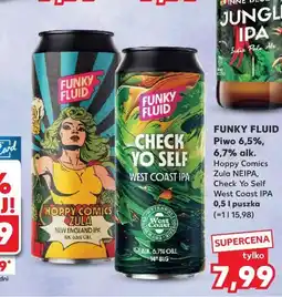 Kaufland Funky Fluid Piwo 6.5%, 6.7% alk. (Hoppy Comics Zula NEIPA, Check Yo Self West Coast IPA) oferta