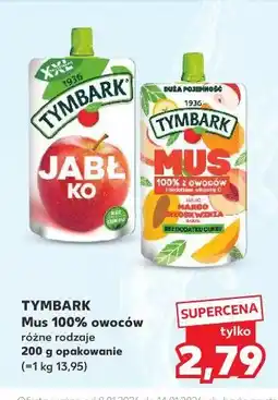 Kaufland TYMBARK Mus 100% owoców (Jabłko, Mus z owoców tropikalnych) oferta