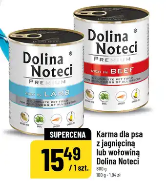 Karma dla psa z jagnięciną lub wołowiną Dolina Noteci