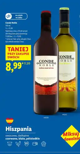 Lidl Wino Conde Noble Blanco oferta