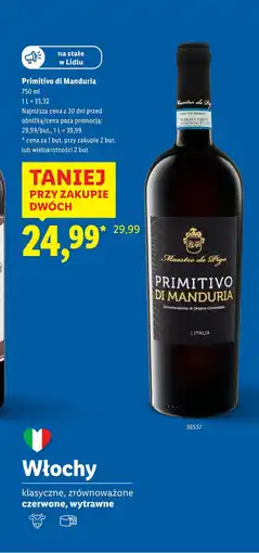 Lidl Wino Maestro De Pigo Primitivo Di Manduria oferta