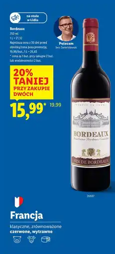Lidl Wino czerwone wytrawne Bordeaux Chateau Cios Fonfroide Rouge Aoc oferta