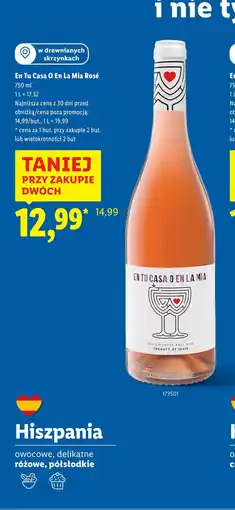 Lidl Wino En Tu Casa O La Mia Rose oferta
