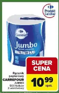 Carrefour Express Ręcznik papierowy jumbo Carrefour Essential oferta