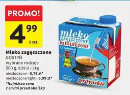 Intermarche Mleko zagęszczone GOSTYŃ wybrane rodzaje oferta