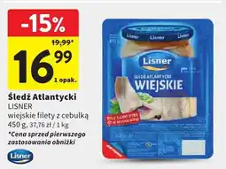 Intermarche Śledź Atlantycki LISNER wiejskie filety z cebulką oferta