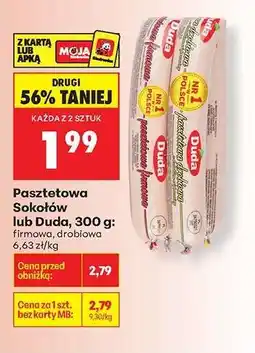 Biedronka Pasztetowa Sokołów lub Duda, 300 g oferta