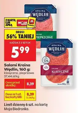 Biedronka Salami Kraina Wędlin , 160 g : oferta
