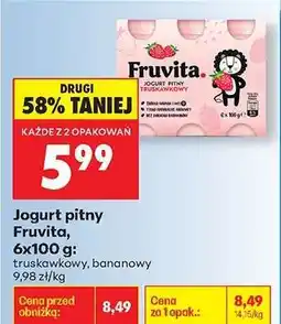 Biedronka Jogurt pitny Fruvita, 6x100 g oferta