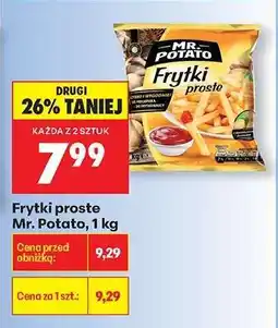 Biedronka Frytki proste Mr. Potato 1 kg oferta