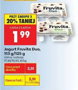 Biedronka Jogurt Fruvita Duo, 113 g/125 g oferta