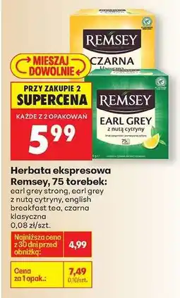Biedronka Herbata ekspresowa Remsey 75 torebek oferta
