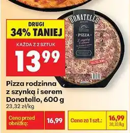 Biedronka Pizza rodzinna z szynką i serem Donatello 600 g oferta
