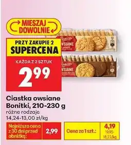 Biedronka Ciastka owsiane Bonitki, 210-230 g oferta