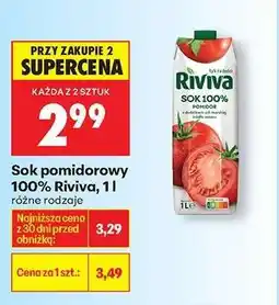 Biedronka Sok pomidorowy 100% Riviva, 1l oferta
