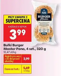 Biedronka Bułki Burger Master Pano, 4 szt., 320 g oferta
