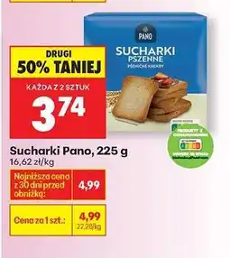 Biedronka Sucharki Pano, 225 g oferta
