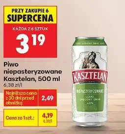 Biedronka Piwo niepasteryzowane Kasztelan, 500 ml oferta