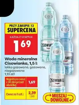 Biedronka Woda mineralna Cisowianka, 1,5 l oferta