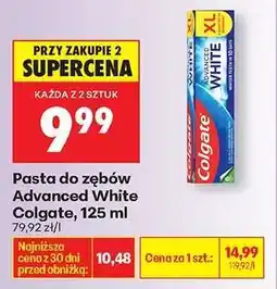 Biedronka Pasta do zębów Advanced White Colgate, 125 ml oferta
