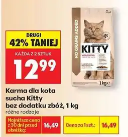 Biedronka Karma dla kota sucha Kitty bez dodatku zbóż 1 kg oferta