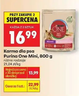 Biedronka Karma dla psa Purina One Mini 800 g oferta