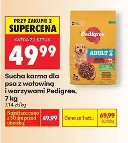 Biedronka Sucha karma dla psa z wołowiną i warzywami Pedigree, 7 kg oferta