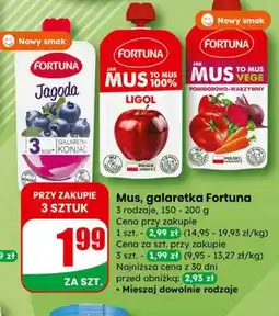 Dino Mus, galaretka Fortuna (Jagoda, Ligol, mus vege) oferta