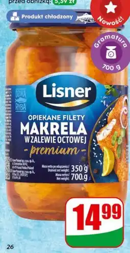 Dino Opiekane filety MAKRELA w zalewie octowej premium Lisner oferta