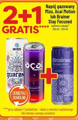 Polomarket Napój gazowany Mizu, Acai Motion lub Brainer Stay Focused oferta