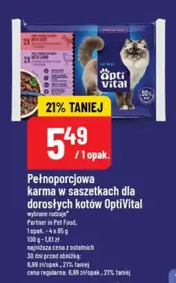 Polomarket Pełnoporcjowa karma w saszetkach dla dorosłych kotów OptiVital oferta