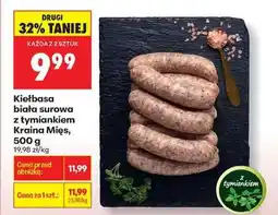 Biedronka Kiełbasa biała surowa z tymiankiem Kraina Mięs, 500 g oferta