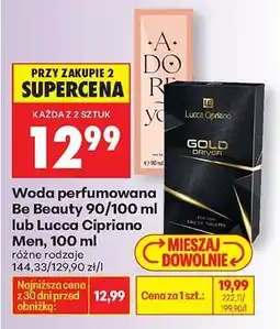 Biedronka Woda perfumowana Be Beauty 90/100 ml lub Lucca Cipriano Men, 100 ml oferta
