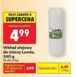 Biedronka Wkład olejowy do zniczy Lumia , 340 g oferta