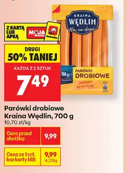 Biedronka Kraina Wędlin Parówki drobiowe oferta