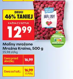 Biedronka Mroźna Kraina Maliny mrożone oferta