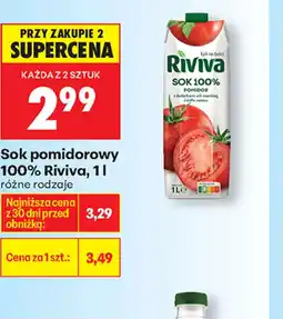 Biedronka Riviva Sok pomidorowy 100% oferta