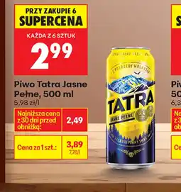 Biedronka Piwo Tatra Jasne Pełne oferta