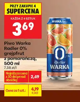 Biedronka Warka Piwo Radler 0% oferta