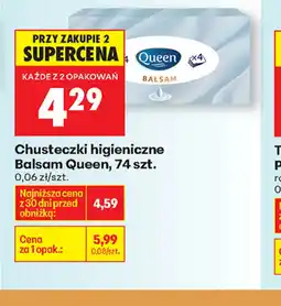 Biedronka Queen chusteczki higieniczne Balsam oferta