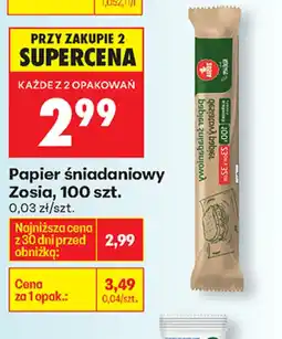 Biedronka Zosia Papier śniadaniowy oferta