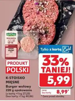 Kaufland Burger wołowy 220 g opakowanie oferta