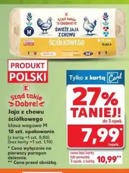 Kaufland Jaja z chowu ściółkowego klasa wagowa M 10 szt. opakowanie oferta