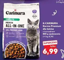 Kaufland K-CARINURA Karma Premium dla kotów z kurczakiem 800 g opakowanie oferta