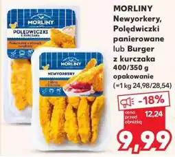 Kaufland MORLINY Newyorkery, Polędwiczki panierowane lub Burger z kurczaka 400/350 g opakowanie oferta