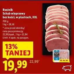 Lidl Schab wieprzowy bez kości plastry Rzeźnik Codzienna Dostawa oferta