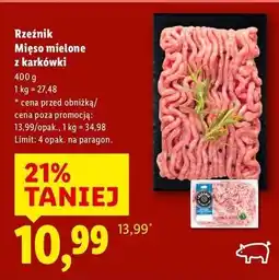 Lidl Mięso mielone wieprzowe z karkówki Rzeźnik Codzienna Dostawa oferta