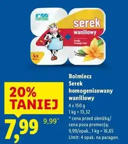 Lidl Serek waniliowy Rolmlecz oferta